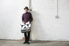 David Lyttle, musician, producer & songwriter, with his reel to reel Revox tape recorder